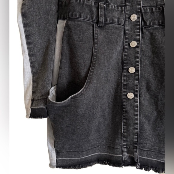 ATHINA Maximalist Puff Sleeves Y2K Retro Festival Two-Tone Denim Dress Sz M NWT - Picture 4 of 10